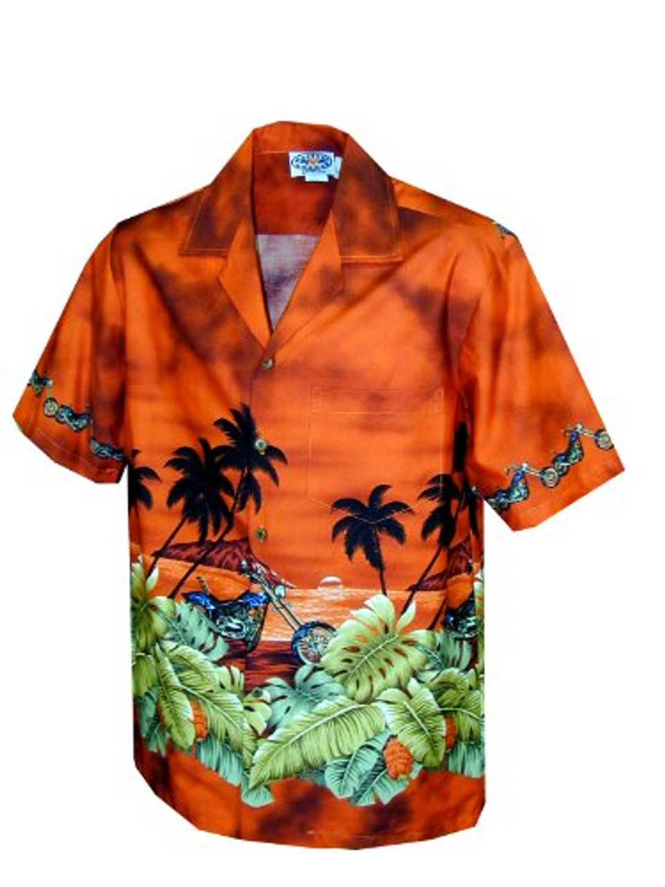 Pacific Legend Mens Motorcycle Hawaiian Sunset Shirt - OhanaWear