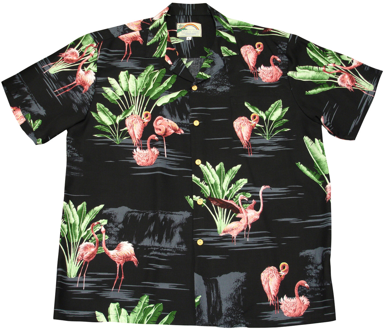 Bamboo Black - Men's 100% Rayon Hawaiian Shirt