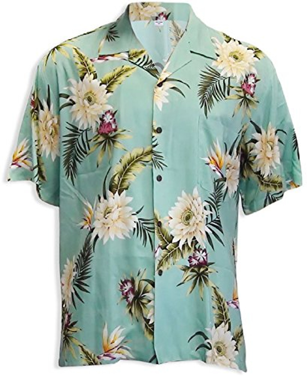 Two Palms Ceres Green Rayon Men's Hawaiian Shirt