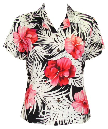 Long Sleeved Patterned Silk Blouse in Hibiscus