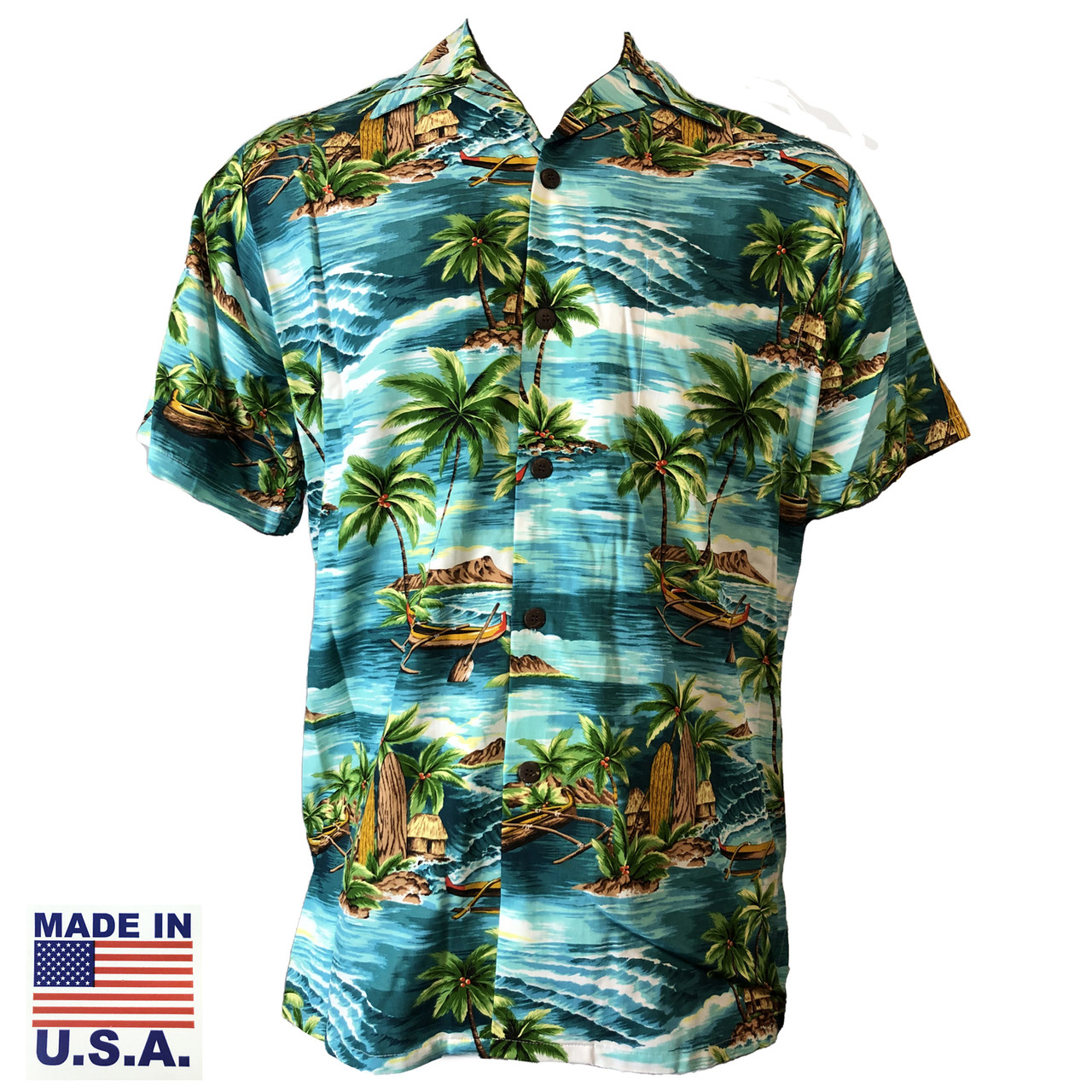Outrigger Men's Classic Hawaiian Shirt (Big or Tall Size) - Cotton