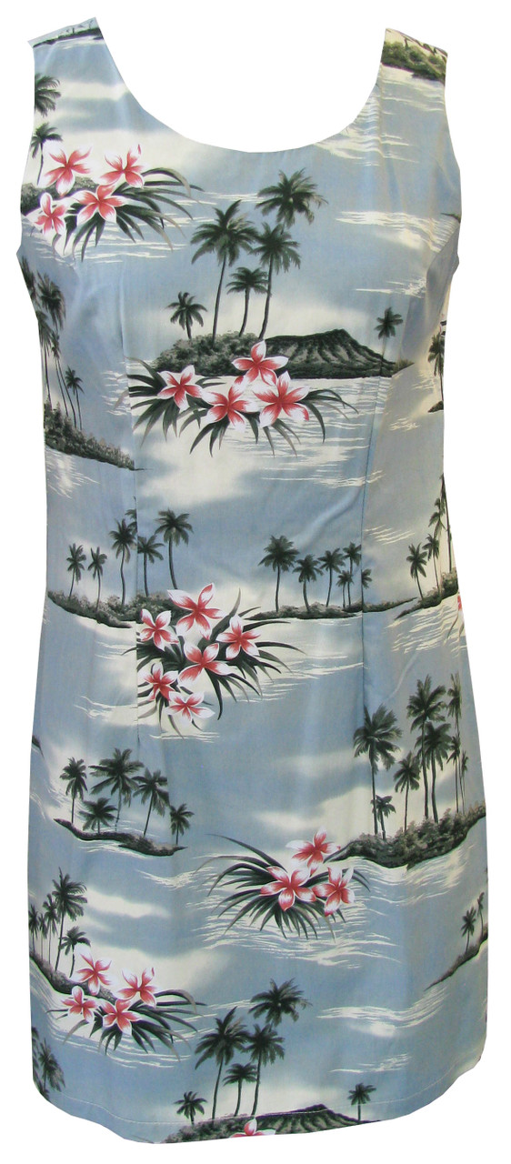 Plumeria Island Women's Sheath Hawaiian Dress Plumeria Island Women's Sheath Hawaiian Dress