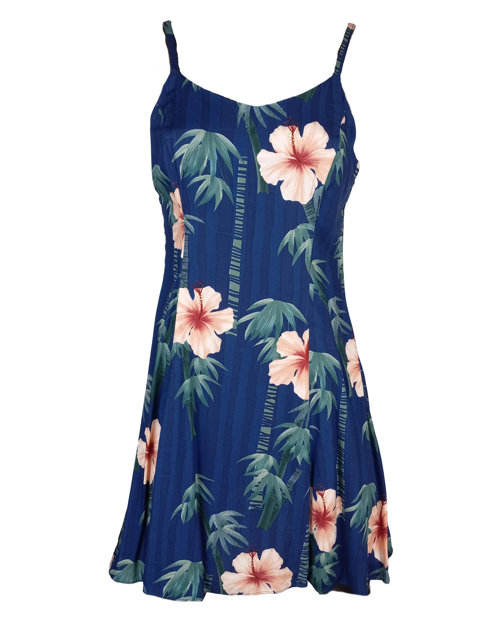 Bamboo Hibiscus Women's Princess Seam Flared Hawaiian Dress (Petite Size) -  OhanaWear