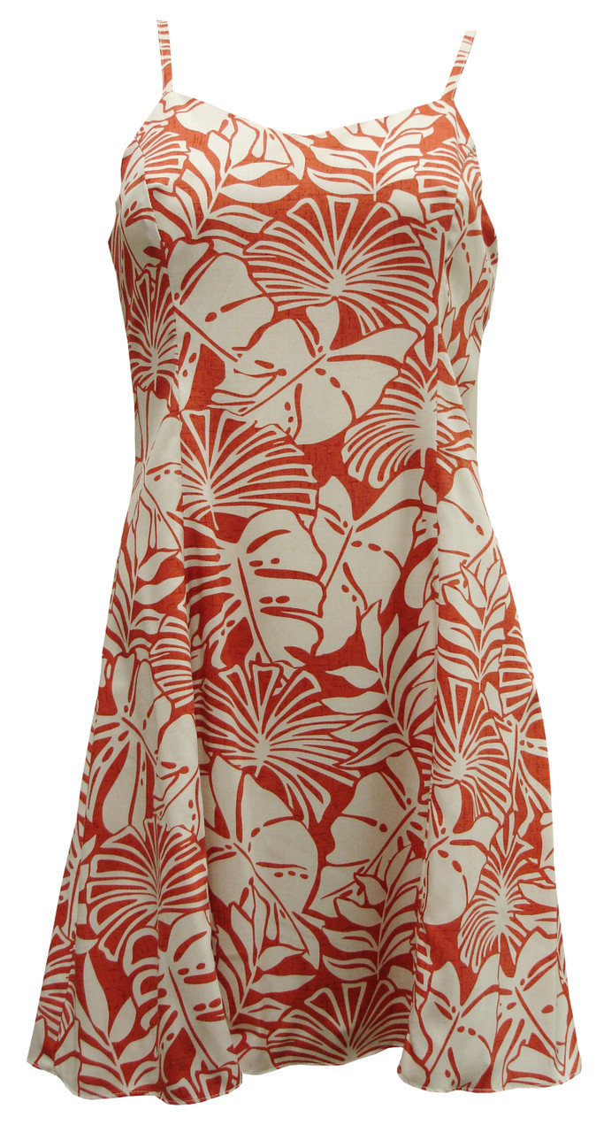 brown cream polka dot dress Green Hawaiian Luau Tropical Dress