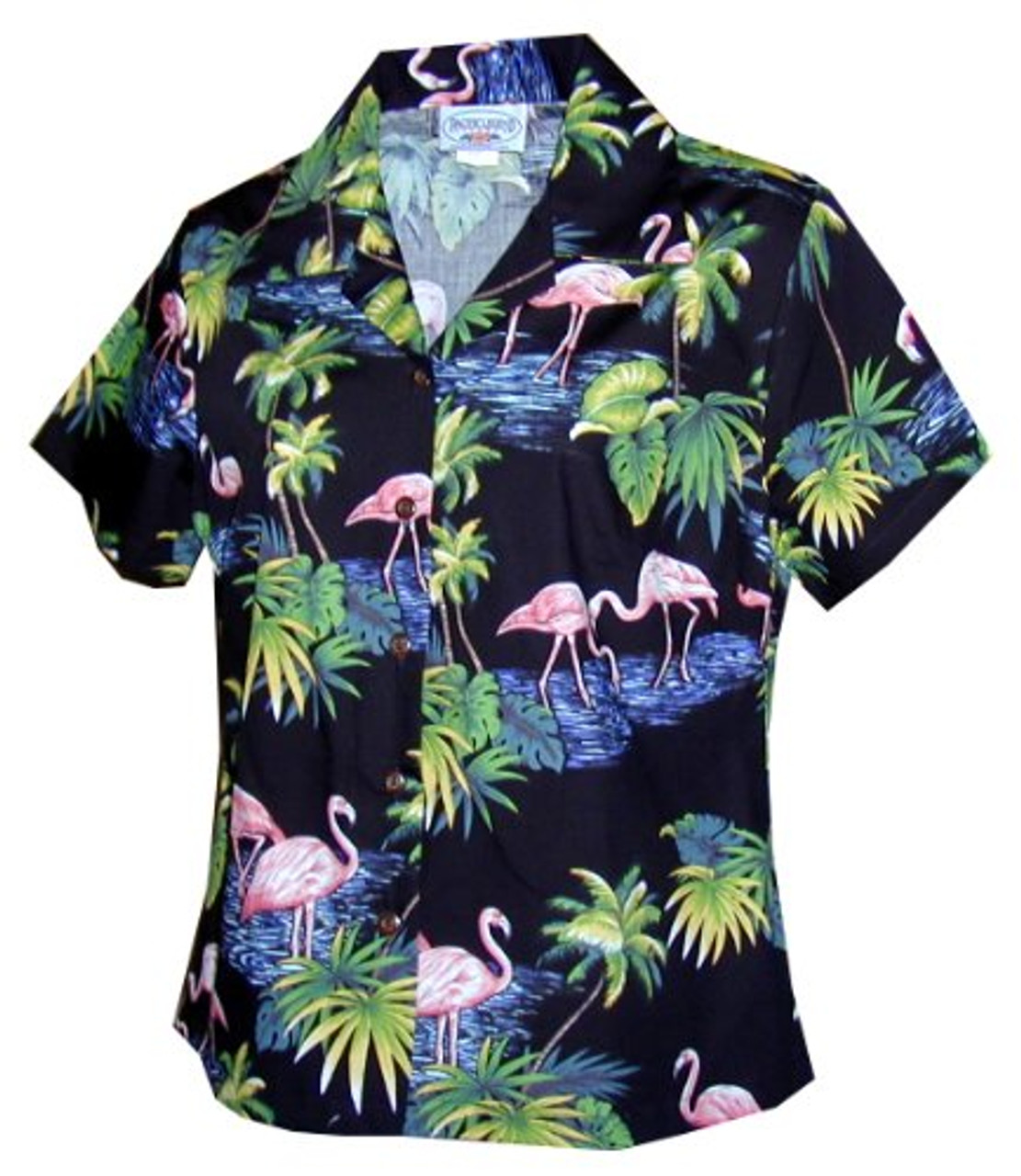 348-3688 Pink Pacific Legend Ladies Fitted Hawaiian Shirt