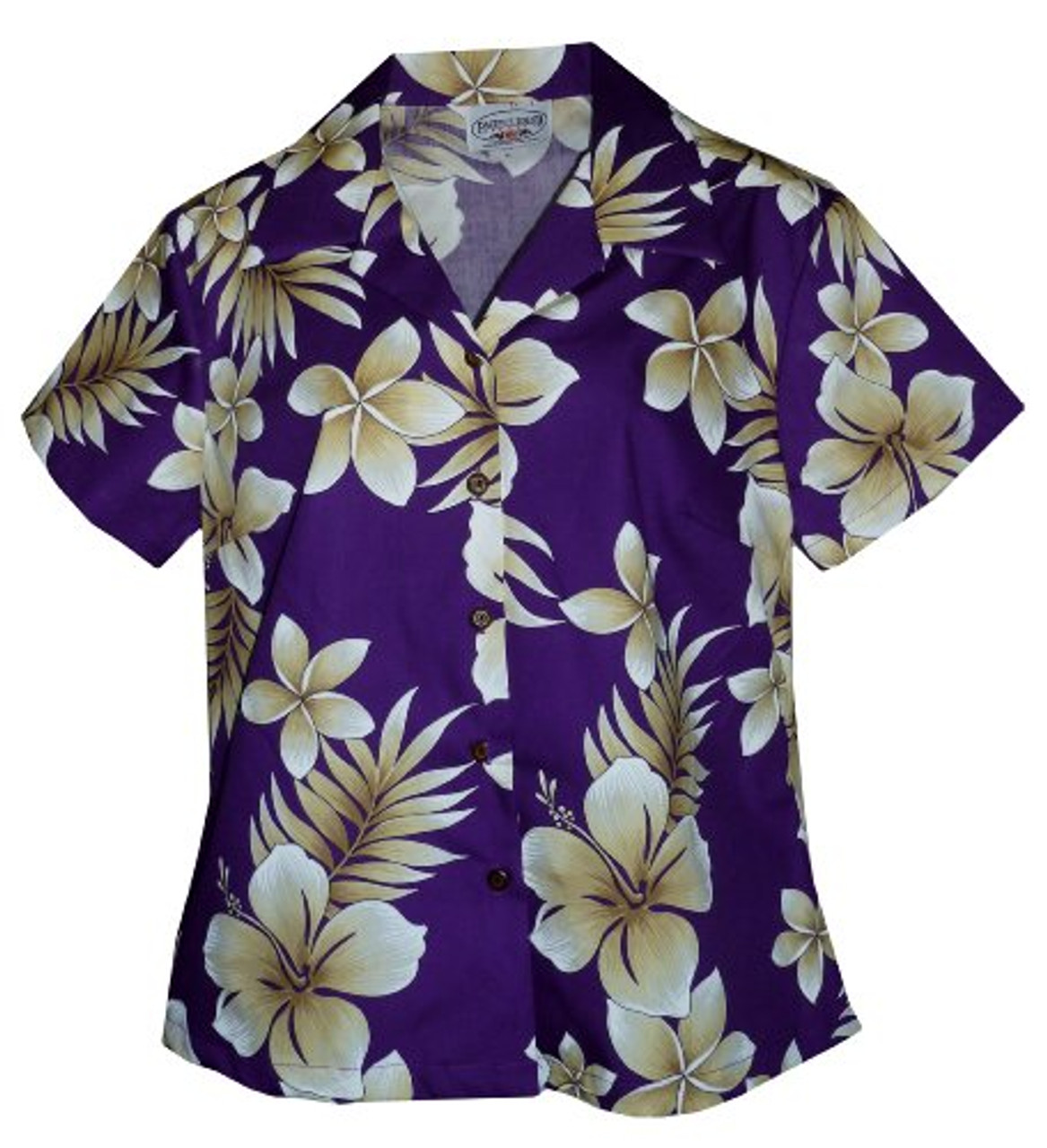 Pacific Legend Ladies Blue Hawaiian Shirts White Hibiscus at  Women’s  Clothing store: Button Down Shirts