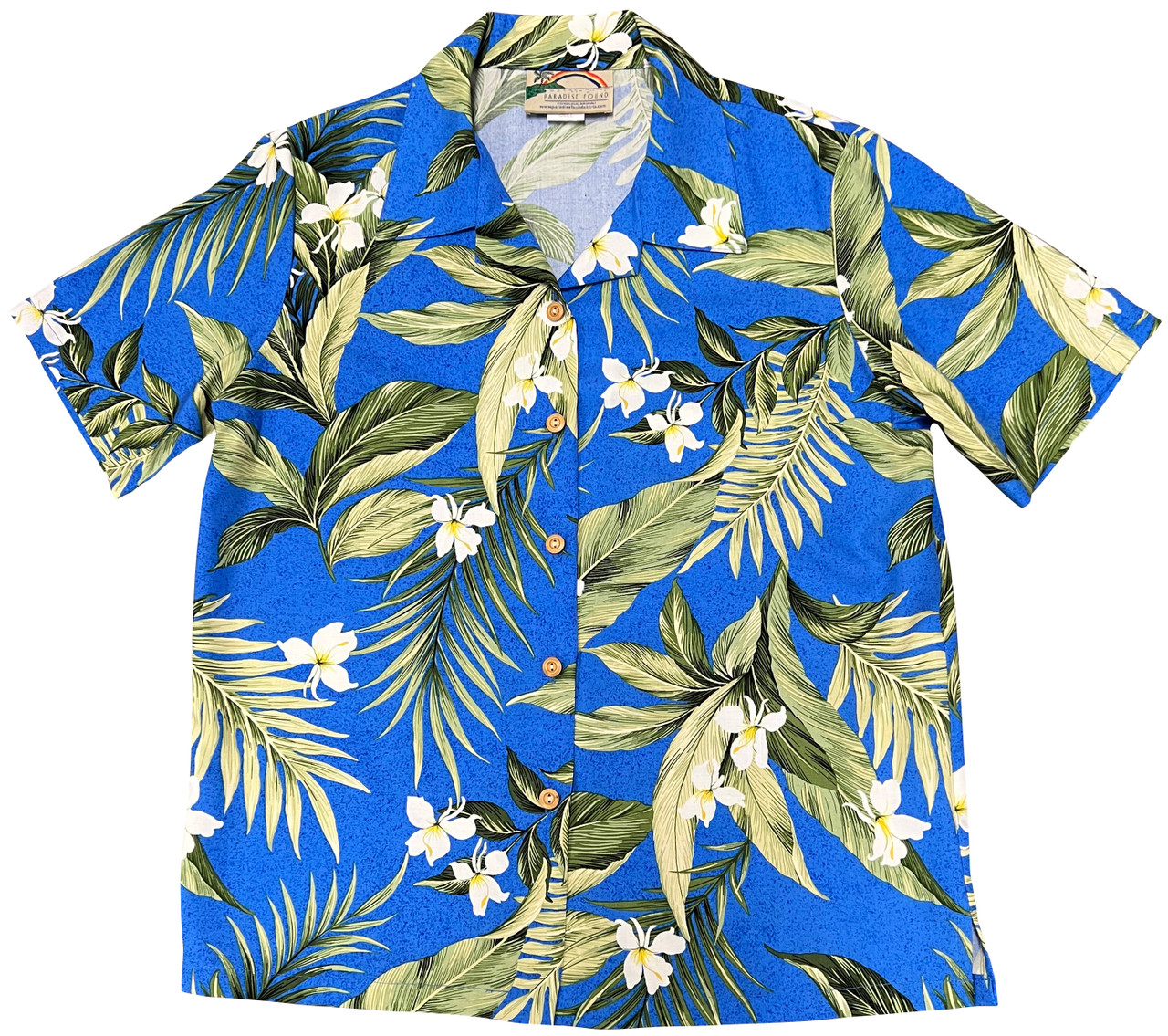 Paradise Found White Ginger Red Hawaiian Shirt X-Large