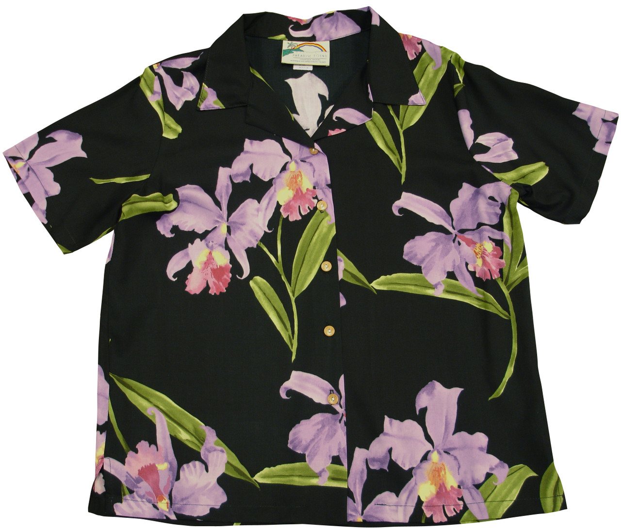 Iliwai Orchid Women Hawaiian Fitted Shirt