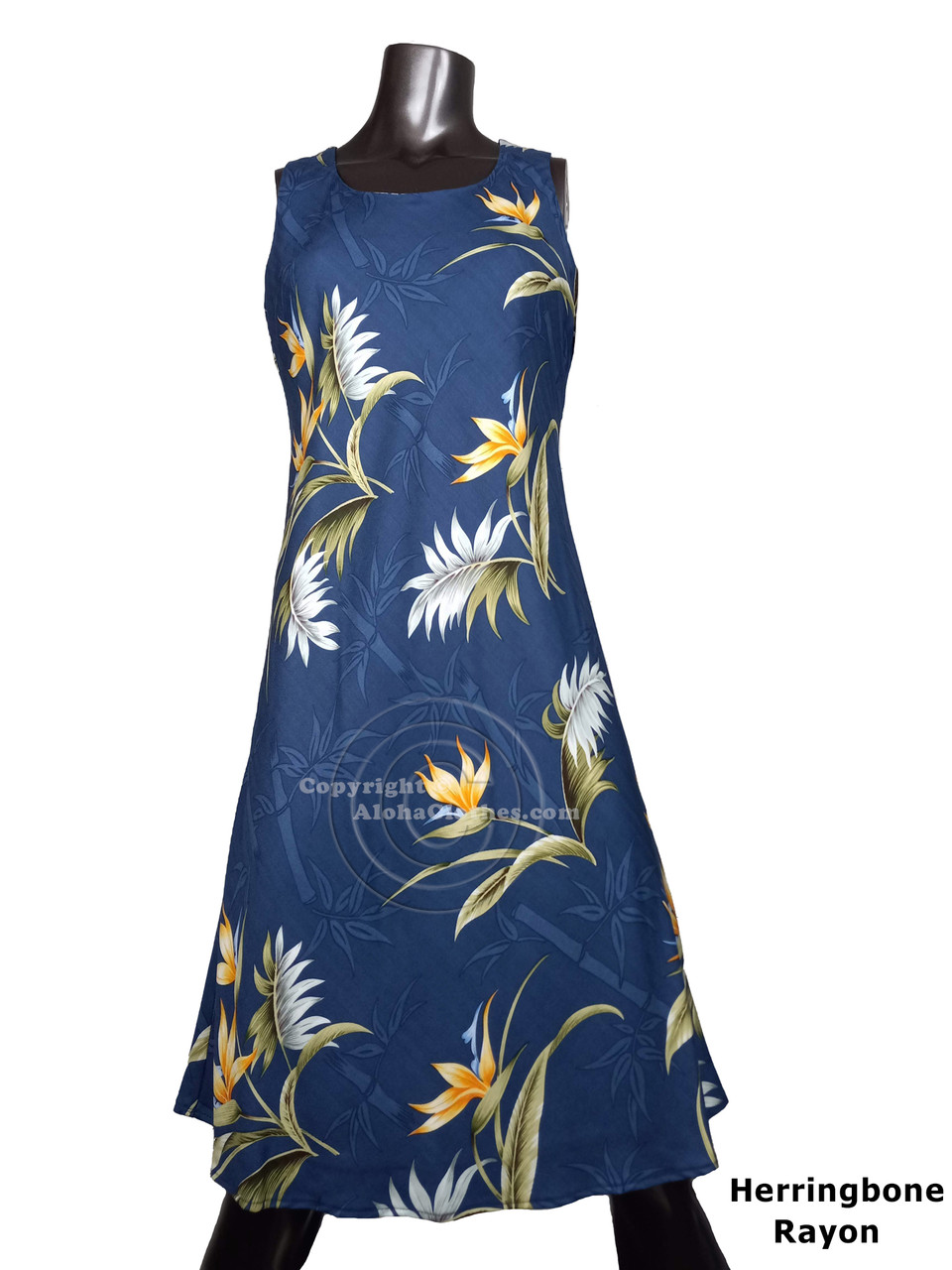 Bamboo Paradise Women's Short Tank Flared Hawaiian Dress