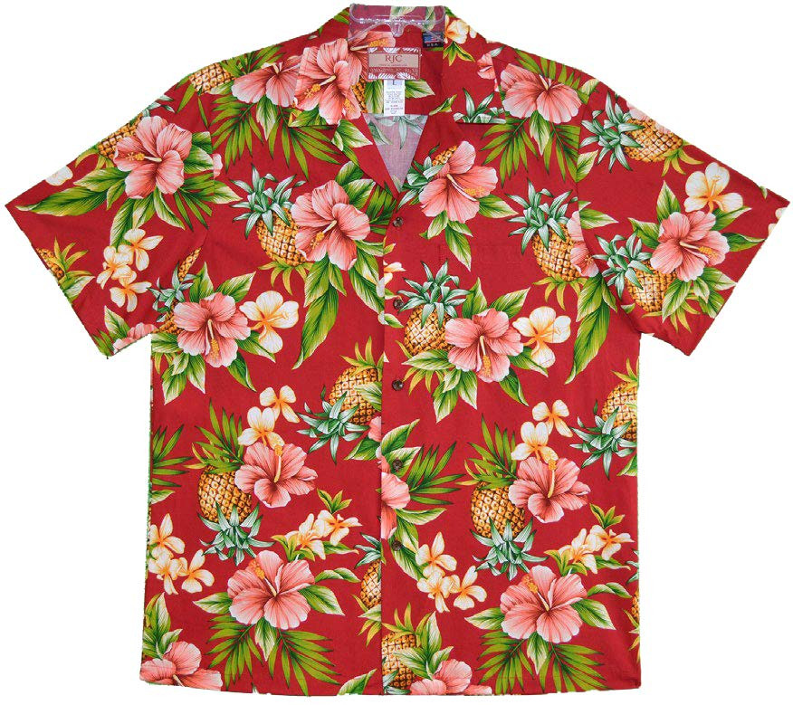 Yellow Pineapple Hawaiian Print Men's Zip Up Hoodie