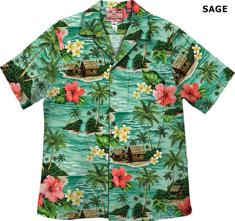 Short Sleeves Paradise Cotton Men's Hawaiian Shirt