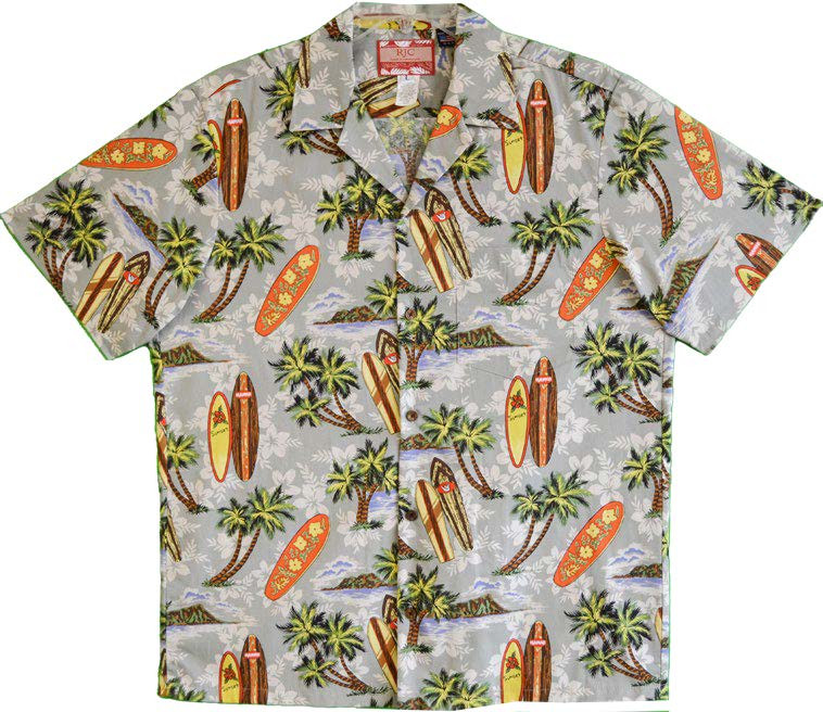 Relax Fit Surf Boards Rayon Men's Hawaiian Shirt