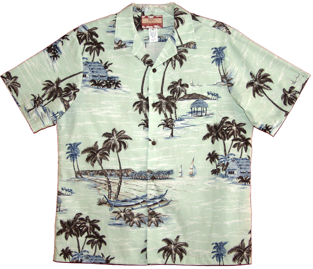 Short Sleeves Outrigger Tapa Aloha Shirt