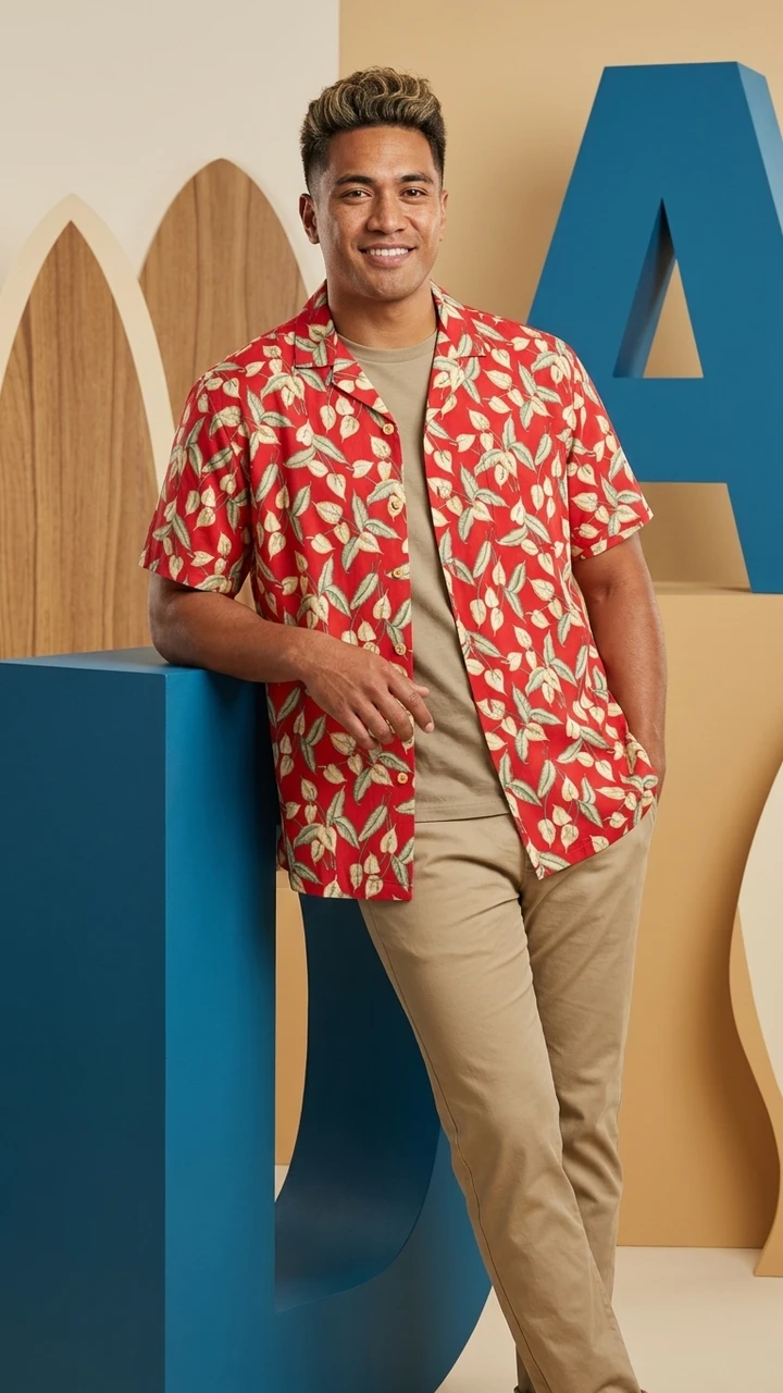 Paradise Found Men's Tom Selleck Magnum PI Mini Anthurium Hawaiian
