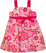 RJC Girl's Sweetheart Plumeria Butterfly Bow Flare Dress