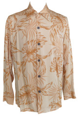 Paradise Found Mens Monstera Palm Kamehameha Style Long Sleeve Shirt