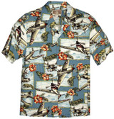 RJC Mens Hibiscus Fighter Airplane Shirt