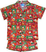 RJC Made in USA Boy's Christmas Hawaiian Santa Aloha 2pc Set