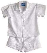 RJC Boys Classic Hibiscus Wedding White 2pc Set