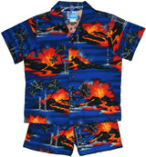 Kilauea Big Island Volcano Boy's 2 Piece Cabana Set