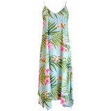 Pale Hibiscus Orchid Maxi Scarf Hawaiian Hem Dress