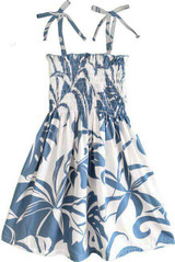 Delicate Tropical Young Girl's Hawaiian Smocked Dress