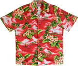 Sunset Plumeria Island Men's Hawaiian Shirt