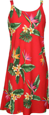 Bird of Paradise Display Women's Bias Cut Slimming Hawaiian Dress