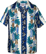 Surfboard Petroglyph Panel Boy's Hawaiian Shirt