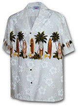 Plumeria Surfboard Palm Boy's Hawaiian Shirt