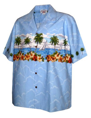 Pacific Legend Mens S to 4X Pink Flamingo Chest Band Shirt - OhanaWear
