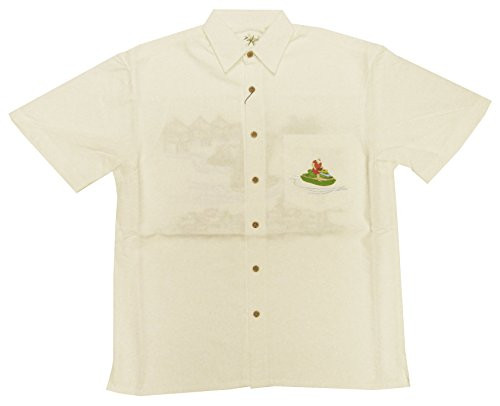 Bamboo Cay Mens Santa on Jet Embroidered Shirt