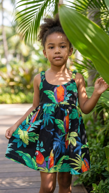 RJC Girls Jungle Parrot Bungee Dress