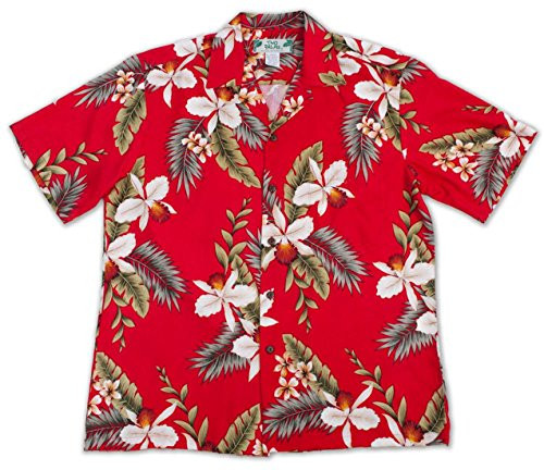 Two Palms Mens Hawaiian Orchid Rayon Shirt