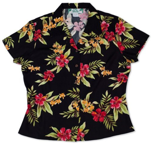 Two Palms Women's Mini Hibiscus Fitted Blouse