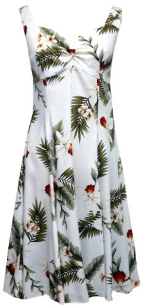 Two Palms Women's Hawaiian Orchid Empire Princess Flare Dress