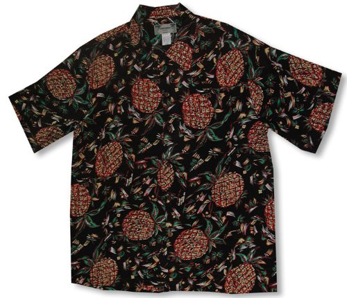 Pineapples Original Kamehameha Men's Hawaiian Aloha Rayon Vintage Shirt