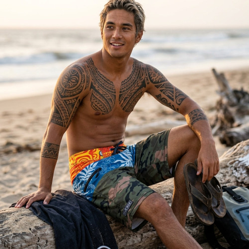 Hawaiian Island Creations (HIC) 20" UA HUKA 8 Way Stretch Boardshorts