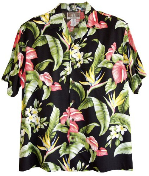 RJC Mens Anthurium Plumeria Rayon Shirt