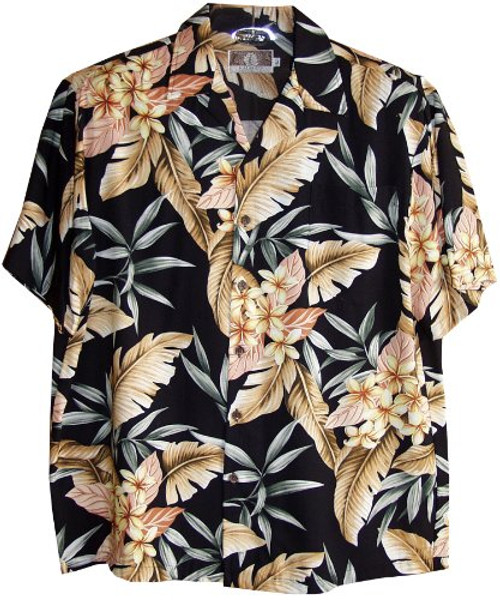 RJC Mens Yellow Plumeria Garden Rayon Shirt