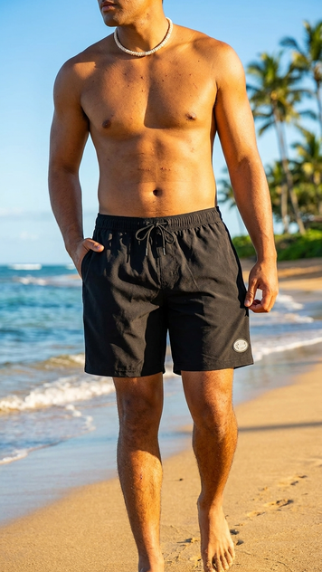 Go Barefoot NO Worries 8 Way Stretch Mesh Lining Swim Trunks
