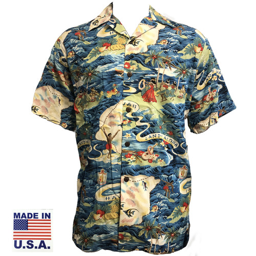 Land of Aloha Men's Classic Hawaiian Shirt (Big or Tall Size)