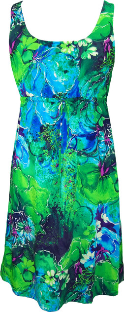 Beauteous Flower Women's Empire Tie Front Hawaiian Dress (Regular Fit)