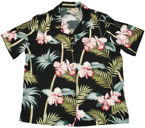 Orchid Bamboo Women's Hawaiian Camp Shirt