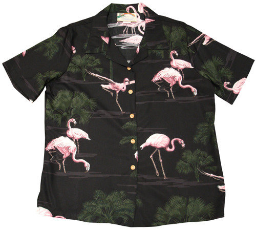 Pink Flamingo 16 Women's Hawaiian Camp Shirt
