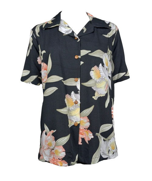 Orchid Corsage Women's Hawaiian Camp Shirt