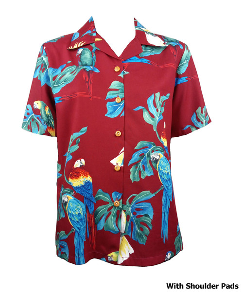 Tropical Parrots Women's Hawaiian Camp Shirt