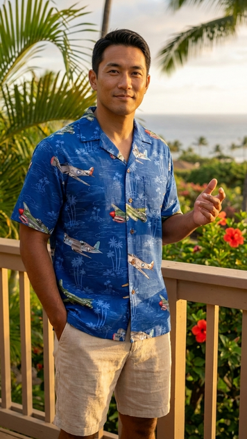 USA Airplane Men's Hawaiian Shirt