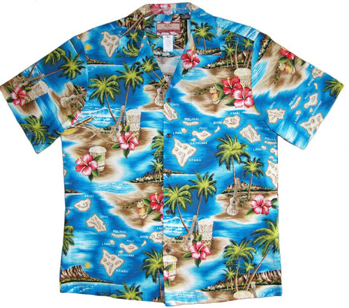 Hibiscus Hawaiian Islands Men's Hawaiian Shirt