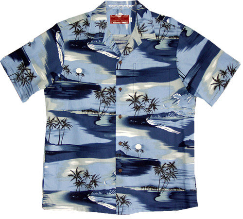 Moon Over Maui Island Men's Hawaiian Shirt